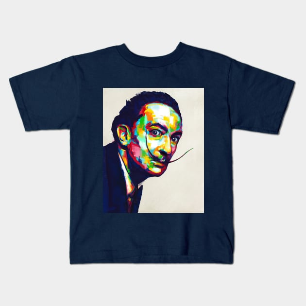 Salvador Dali Painting Kids T-Shirt by anycolordesigns